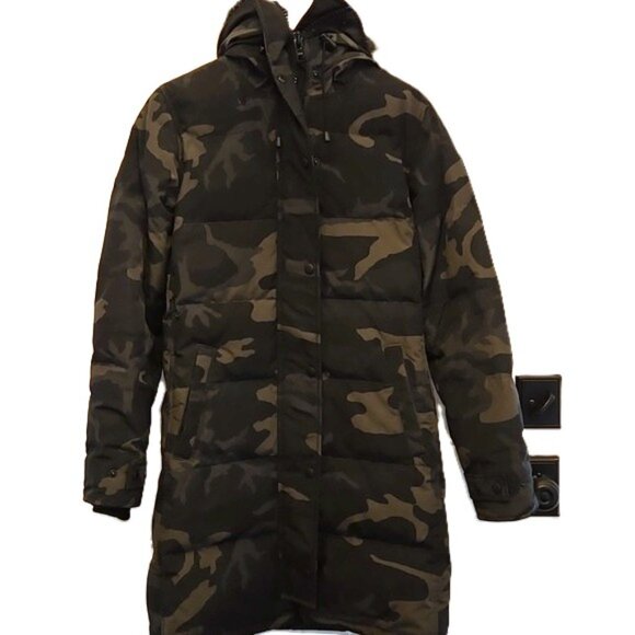 CANADA GOOSE BLACK LABEL SHELBOURNE PARKA COAT CAMO CAMOUFLAGE WOMEN'S SMALL - Picture 12 of 16